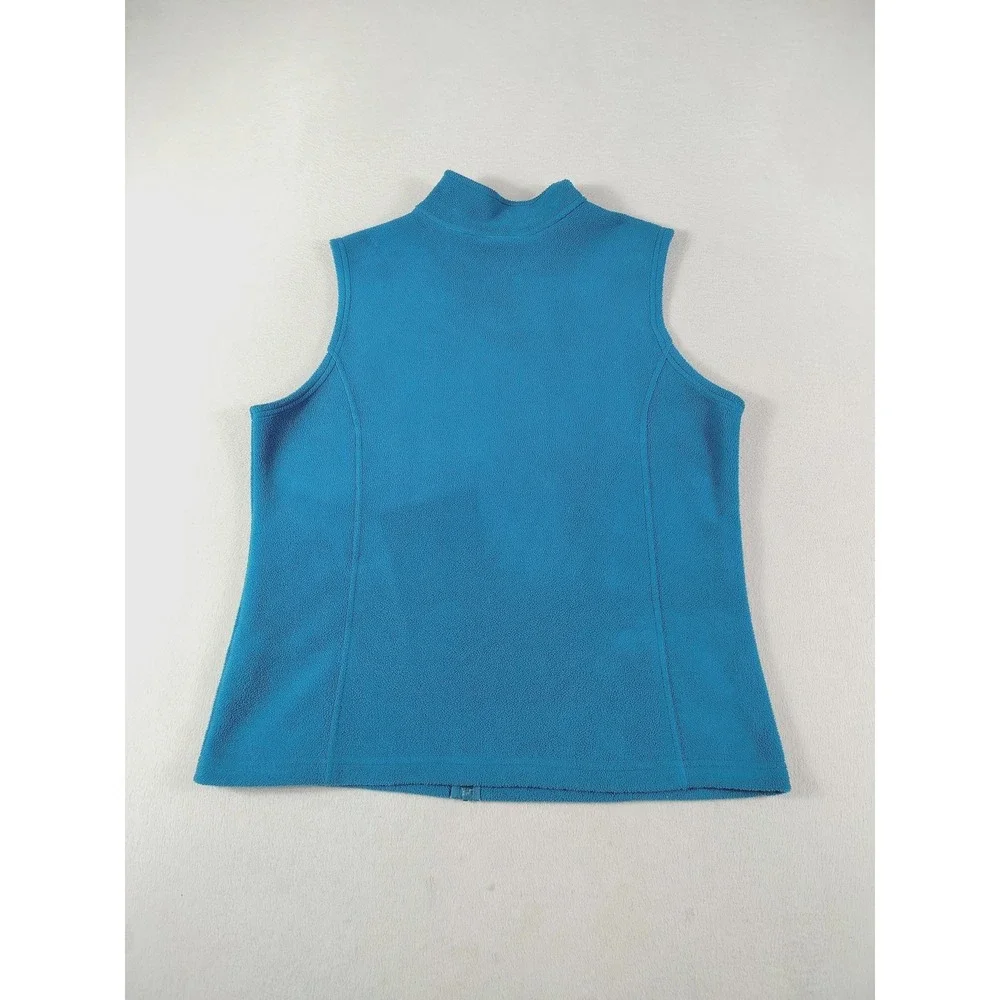 L.L. Bean Fleece Vest Womens Large Reg Blue Polartec Full Zip‎ Gorpcore Hiking